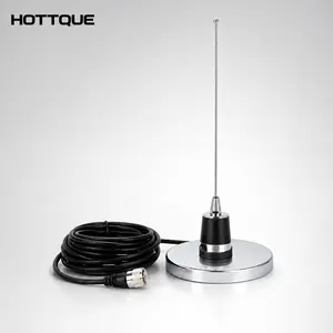 Dual Band VHF UHF Mobile Radio Antenna Kit, 50cm Magnetic Mount Vehicle Antenna with 5m Cable, NMO Antenna for Trucks SUVs Off-Road Outdoor Communication pl-259 connector effortless install