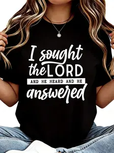 Women's Faith TShirt Inspiring Scripture Print I Found The Lord He Healed Me