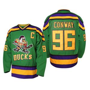【TikTokShopBlackFriday】Mighty Ducks Jersey Movie Ice Hockey Jersey S-XXL Charlie Conway #96 Adam Banks #99, 90S Hip Hop Clothing for Party