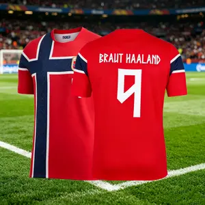 2026 Norway Home #9 Braut Haaland Short-Sleeve Soccer Jersey - Breathable
