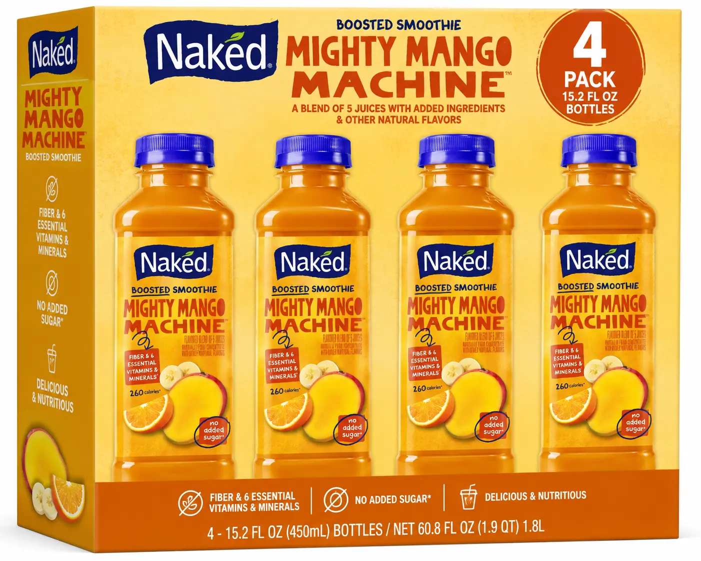 Naked Boosted Smoothie Mighty Mango Machine, 15.2 fl oz Bottle