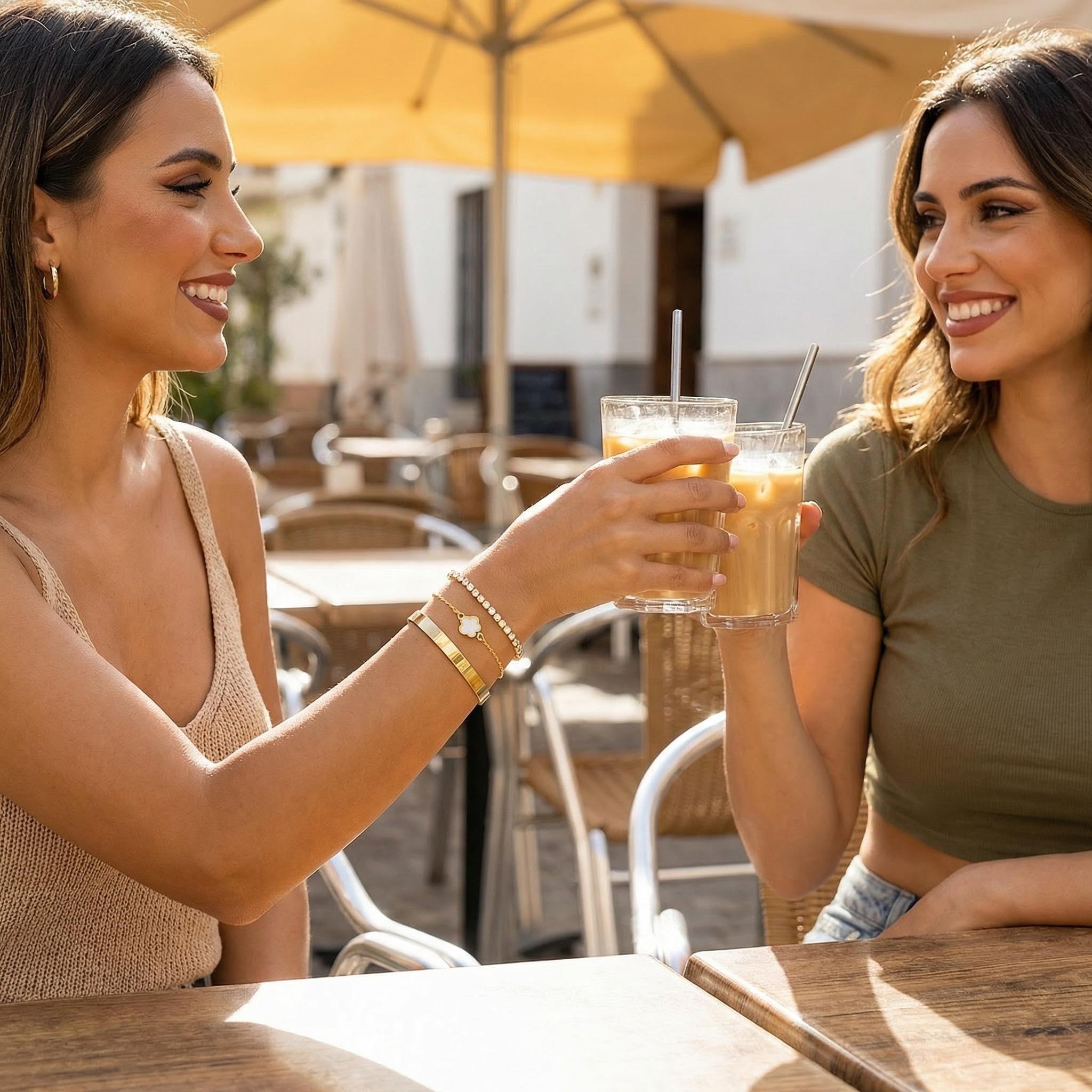 three-piece set Gold Multi Chain Bracelet Set Luxury Stackable Bracelets with Shiny Wide Metal Chain Rhinestone Thin Chain and Five Leaf Clover Pendant for Women Five Leaf Clover Gold Bracelet  Stackable Gold Bracelet for Women