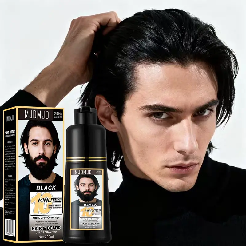 3 in 1 Black Beard & Hair Dye shampoo for Men,Black Hair Color Shampoo,Wash And Dye Shampoo for Hair And Beard,Cover Gray Beard And Hair,Increase Hair Shiny,Reduce Frizz,Oil control,for Beards & Hair Shampoo and Conditioner A gift for men