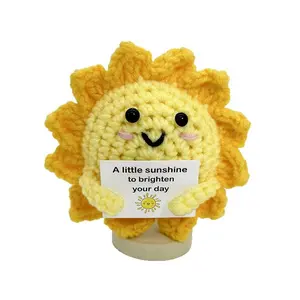 Emotional Support Pickles Handmade Mini Funny Sun Gift, Cute Handwoven Ornaments Crochet Doll, Unique Christmas Gift Idea, Crochet Figure