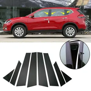 for Nissan X-Trail Rogue T32 2014-2020, 8Pcs Pillar Posts Car Door Window Trim Cover Black