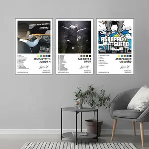 Junior H/Atrapado en un Sueno/Cruisin' with Junior H/$ad Boyz 4 Life II Music Album Poster Wall Art Set, Hip Hop Pop, Modern Style - Frameless canvas posters for living rooms, bedrooms, offices, cafes. A gift for music lovers or fans