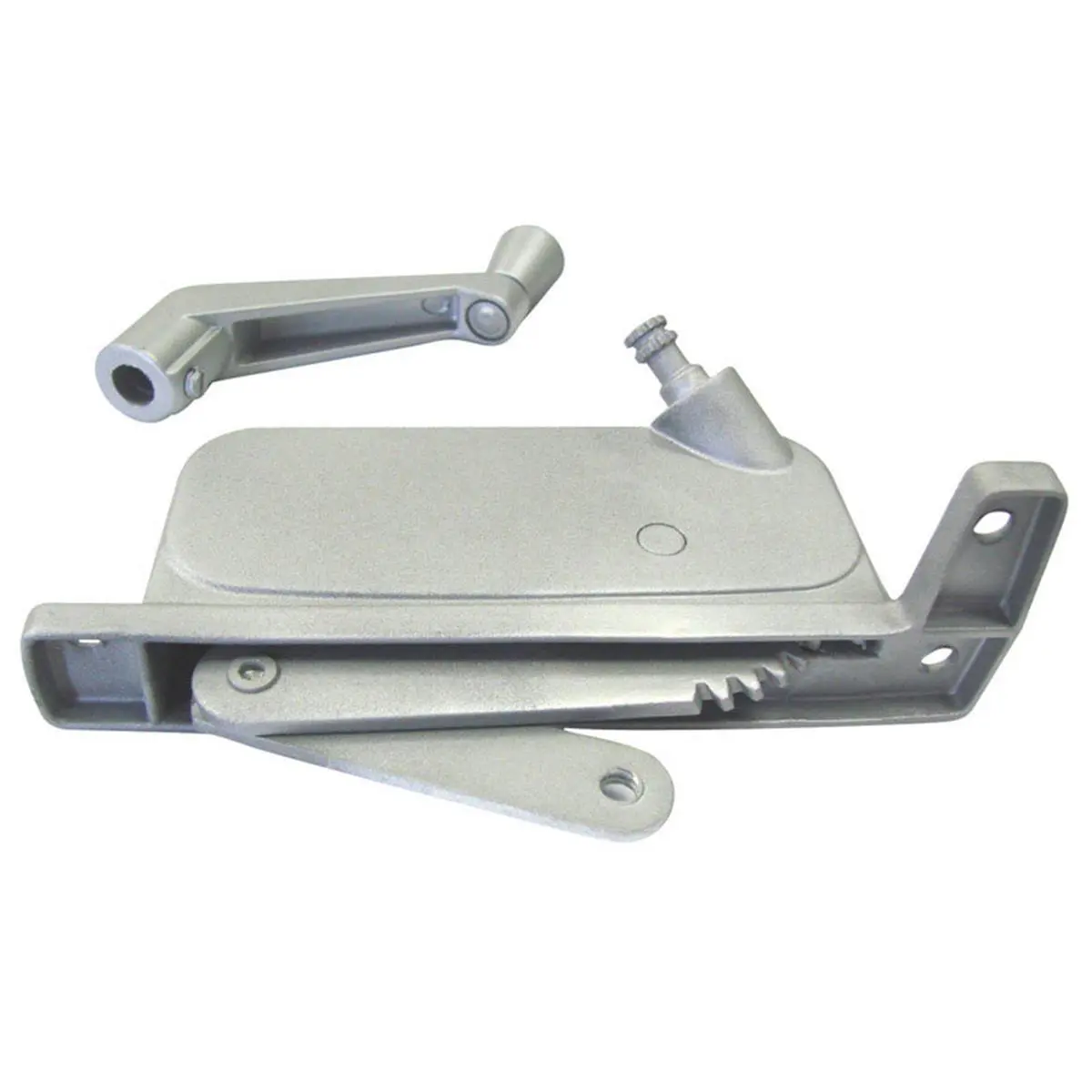 212 MAIN Right-Hand Silver Aluminium Awning Window Operator with Smooth Gear Mechanism Crank Handle, 2.31-in Arm, 1.5-in Width, 0.8 Lbs, Fits Awning & Security Windows