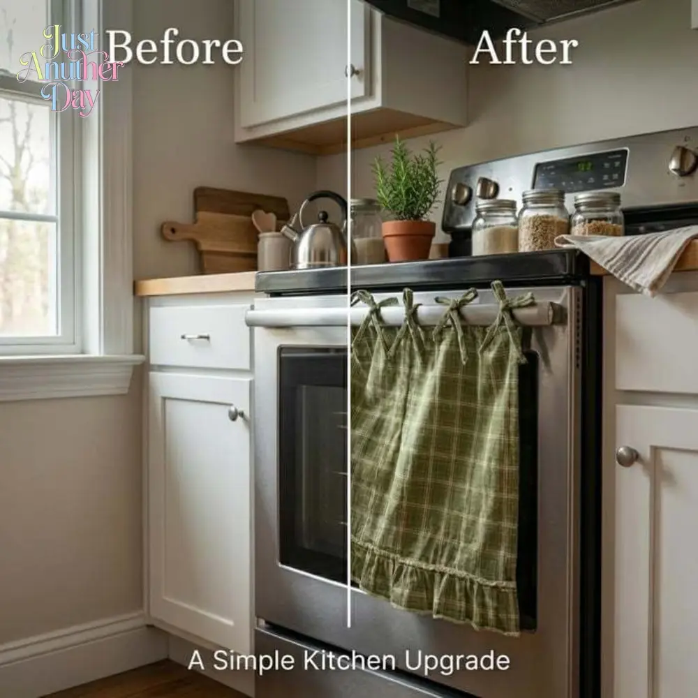 Handmade Farmhouse Oven Skirt, Plaid Ruffled Oven Door Curtain, Rustic Kitchen Decor, Tie-On Style Cover for Stove Handle, Cottagecore Home Upgrade