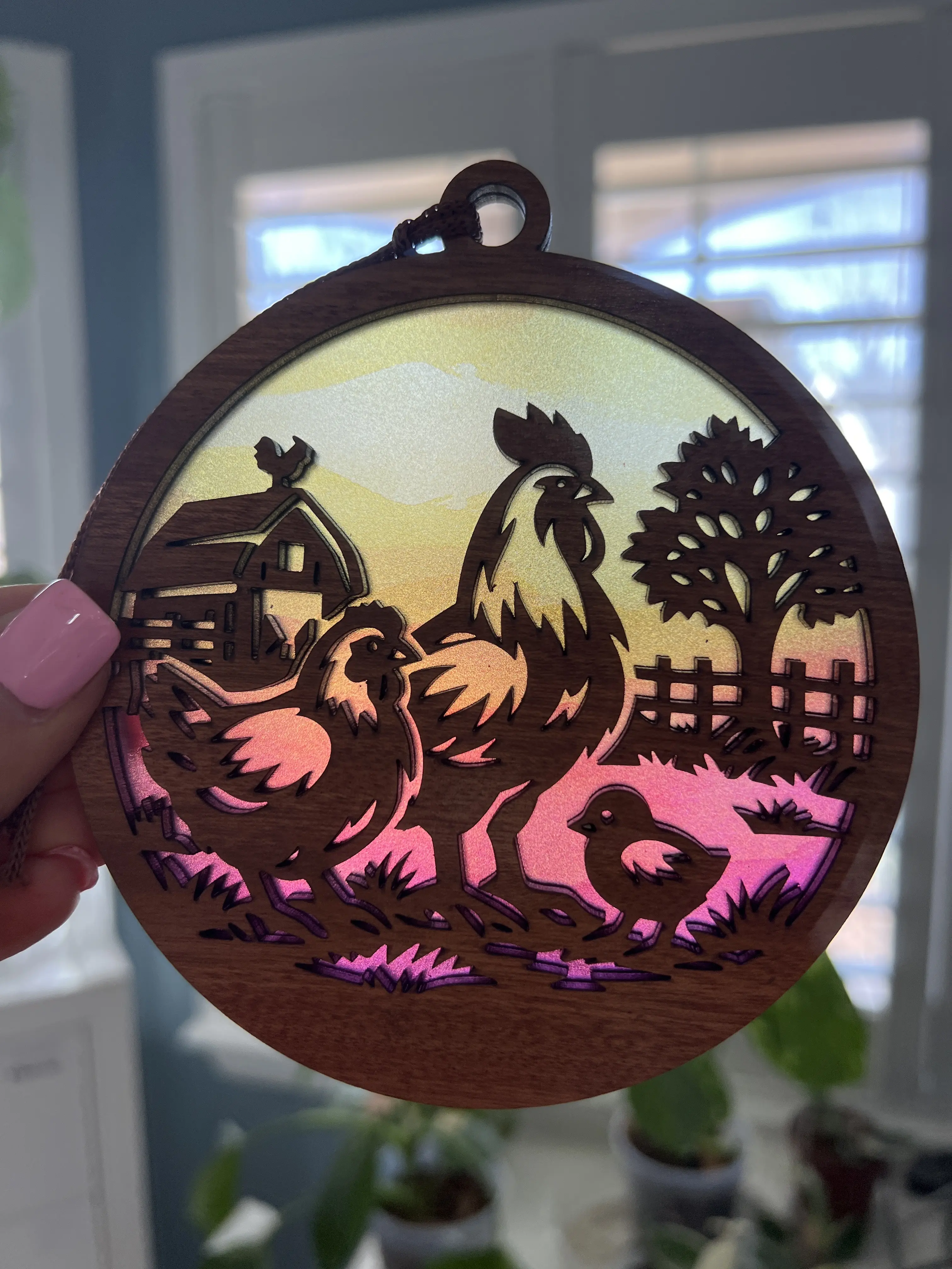 Chickens Suncatcher for Sunny Window