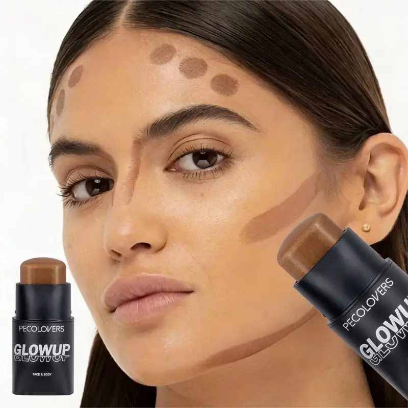 1PC Cool Facial Contour Stick & Bronzer Stick Bronzing Stick Definition Rod Compatible for All Skin Tones - Face Enhancer with Natural Buildable Coverage, Matte Makeup for Daily & Special Events, Volume & Definition Stylus