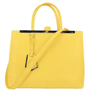 Pre-owned FENDI Leather Tote Bags 2Jours Elite Python Tote Bag Yellow