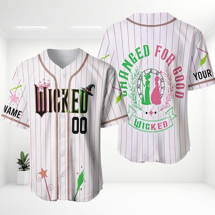 Custom Wickedd Wittch Baseball Jersey, Changed For Good Shirt, Shizz University Gift for Wicked Musical Fans