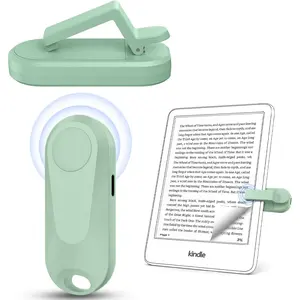 [Case-Friendly] Page Turner for Kindle Paperwhite  Kobo eReaders, Camera Camcorder Remote Controls, Page Turner Clicker for ipad Tablets Reading Novels with Wrist Strap Storage Bag Green