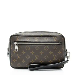 Pre-owned Louis Vuitton Leather Clutches & Wristlets Monogram Macassar Kasai Clutch