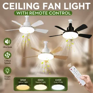 24-Inch Modern Low Profile Ceiling Fan with LED Light, Remote Control, 3-Speed Airflow & Dimmable Lighting for Bedroom, Living Room