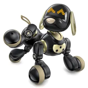 Ruko 18011 Robot Dog Toy, Smart Interactive Puppy with 30+ LED Faces, Remote & Gesture Control, Programmable Electronic Pet for Kids Ages 3–9, Black & Gold