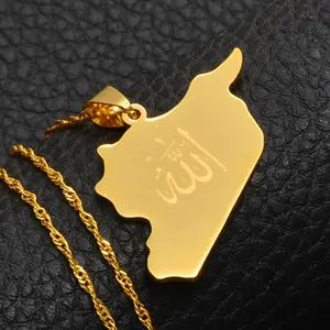 Syria Map Necklace - Flag Pendant Gifts Pride Jewelry for Men and Women