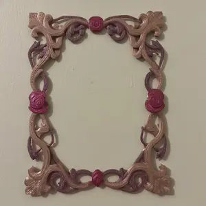 Blush Rosevine Ornate Mini Frame – Hand Painted Vintage Cottage Decor