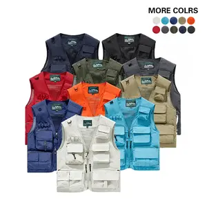 New multi-pocket tooling vest men's plus-size waistcoat climbing outdoor harness clip light vest windproof vest photography vest plus fertilizer to increase fishing outdoor vest for men and women.