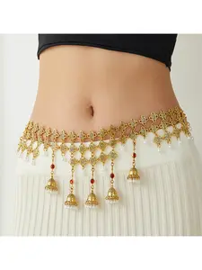 New European and American fashion waist accessory with retro design, tassel body chain, Adjustable Waist Chain, ethnic belly dance waist chain for women