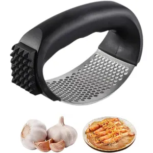 Stainless Steel Garlic Press, Manual Garlic Press Rocker and Portable Garlic Crusher for Smashing Garlic, Ginger, Herbs, Kitchen Cooking Prep, Home Utensils and Daily Kitchen Gadgets
