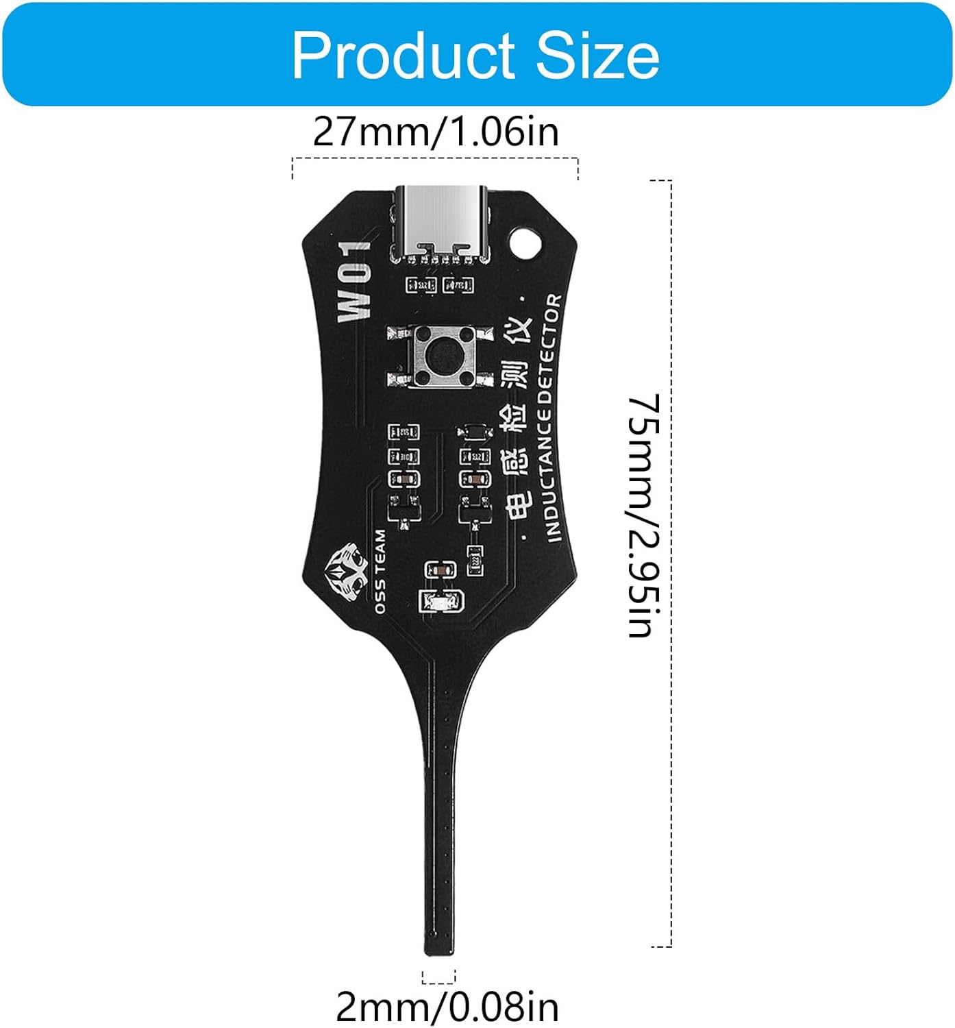 1/2 Packs Portable Mini Inductor Tester for Quick Fault Detection– Fast & Lightweight Electronic Circuit Board Inductor Detector for Mobile Phone Motherboard Component Repair, Type-C Powered High Precision Mainboard Coil Testing Tool