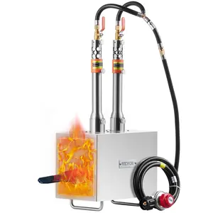 VEVOR Portable Propane Forge, Summervibes, 2 Burner Farrier Forge, 2600℉ Tool and Knife Making Blacksmithing Gas Forge, Large Capacity Square Stainless Steel Gas Forging Tools and Equipment for Metal Forging