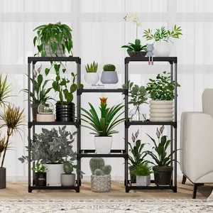 Metal Plant Stand Indoor Outdoor Plant Shelf Stand, 3 Tiers 8 Pots Potted Flower Plant Stands for Indoor Plants Multiple, Plant Shelves Stands Rack for Patio, Balcony, Living Room