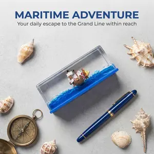 Anime One Piece Thousand Sunny Drift Bottle Cartoon Decoration Model Acrylic Liquid Drift Bottle Toys for Children Birthday Gift