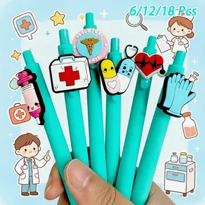 6/12/18pcs Nurse Doctor Gel Pens Gel Pen Set Unique Pens Medical Record Pens Nurses Day Gift Mixed Colors Random Styles Perfect for Nurses, Medical Assistants and Students, Nurse Gadgets