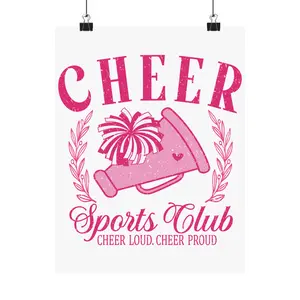Cheer Club Coquette Pink Allstar Cheerleader Poster Bedroom Decor Matte Vertical Posters