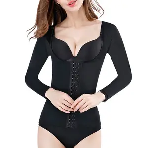 Long Sleeve Waist Trainer Arm Shaper Slimming Tummy Control Thin Soft Plus Size Tops Underwear Body Shaper Belt Fit Girdle Shapewear Premium Compression Shaper Top
