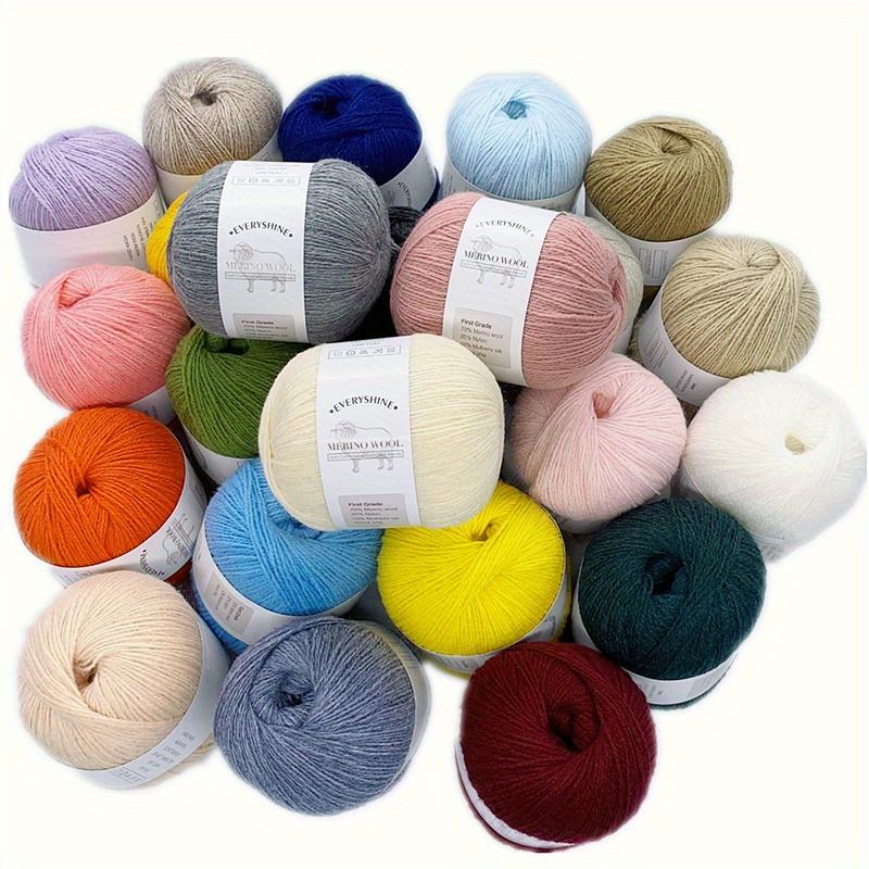 1pc Merino Wool Yarn - Luxury, Warm, Soft, Lightweight for Knitting, Crochet, DIY Projects (70% Merino Wool, 20% Nylon, 10% Mulberry Silk, 50g, 340m)