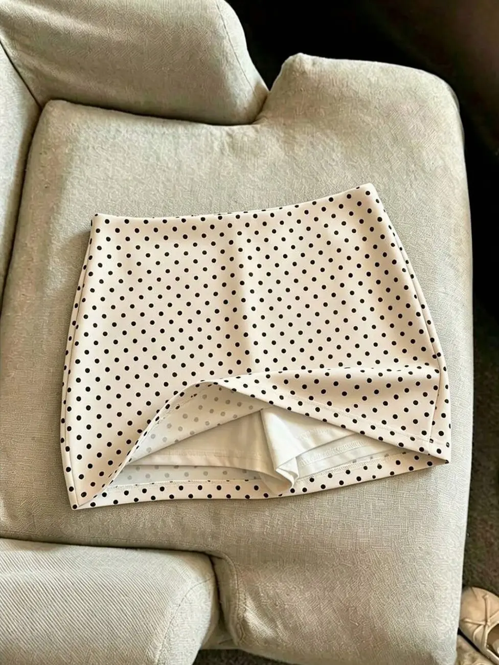 Women's Polka Dot Skort, High Waisted Mini Skirt with Built-in Shorts, Casual Summer A-line Skirt, Comfortable Everyday Fashion