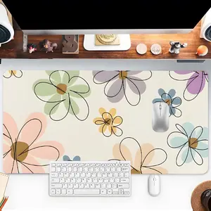 Floral Pattern Mouse Pad, Rectangle Gaming Mouse Pad, Non-slip Mousepad, Office Desk Keyboard Mouse Mat for Home Office Game Room Desk