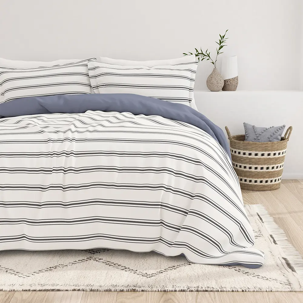 Desert Striped 3-Piece Reversible Duvet Cover Set Desert Striped 3-Piece Reversible Duvet Cover Set
