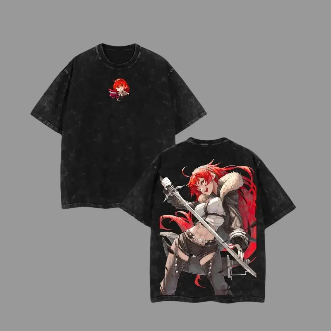 Eris Mushoku Tensei Tee Hoodie Sweater Double Printed Fiery Bond Graphic — For Lovecore Fans, For Gift Drops That Burn With Heart