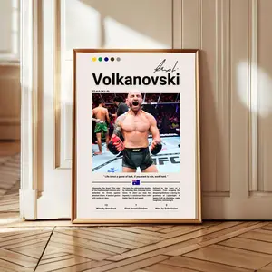Alexander Volkanovski UFC Poster  MMA Wall Art, Fighter Print, Champion Gift ( Unframed - Print Only )
