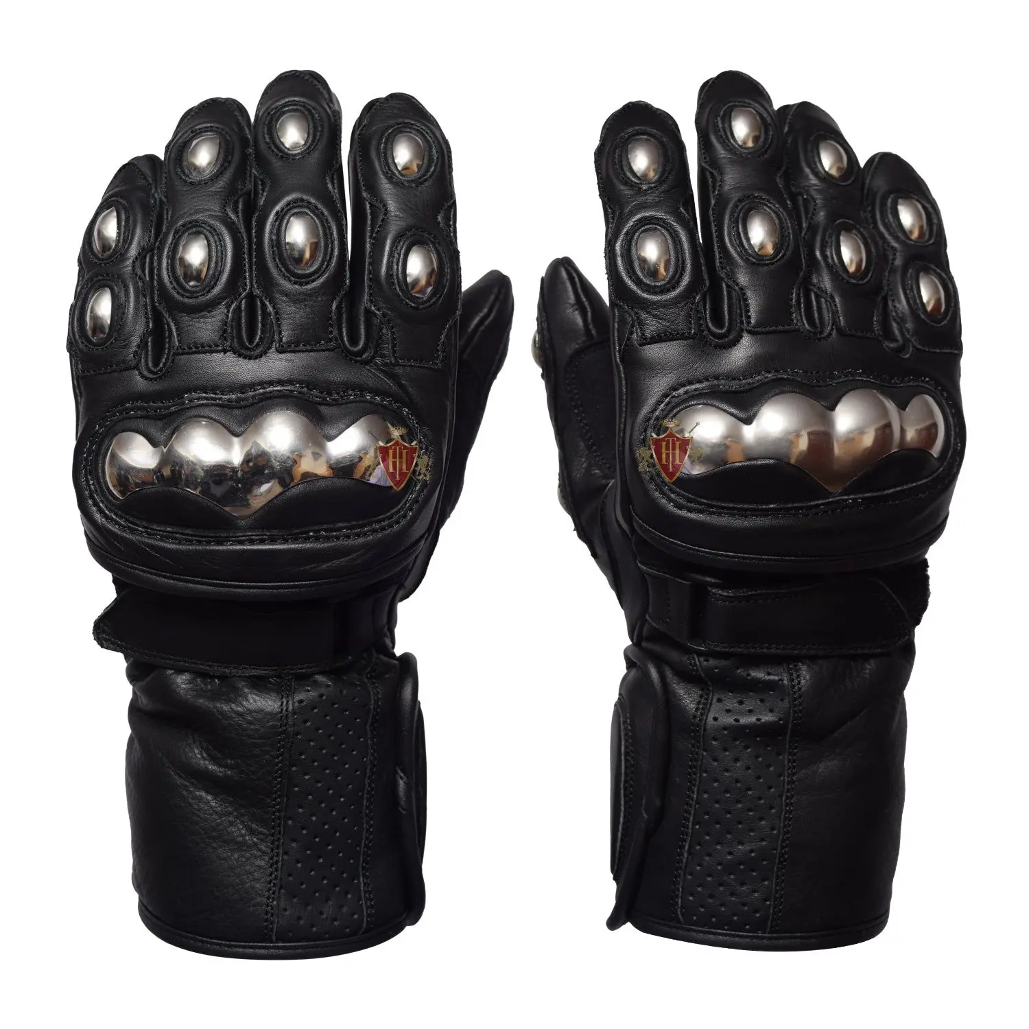 Men's Thermal-Lined Adjustable, Breathable Genuine Leather Motorbike Riding Gloves with Extra Durability and Resistance to Abrasion