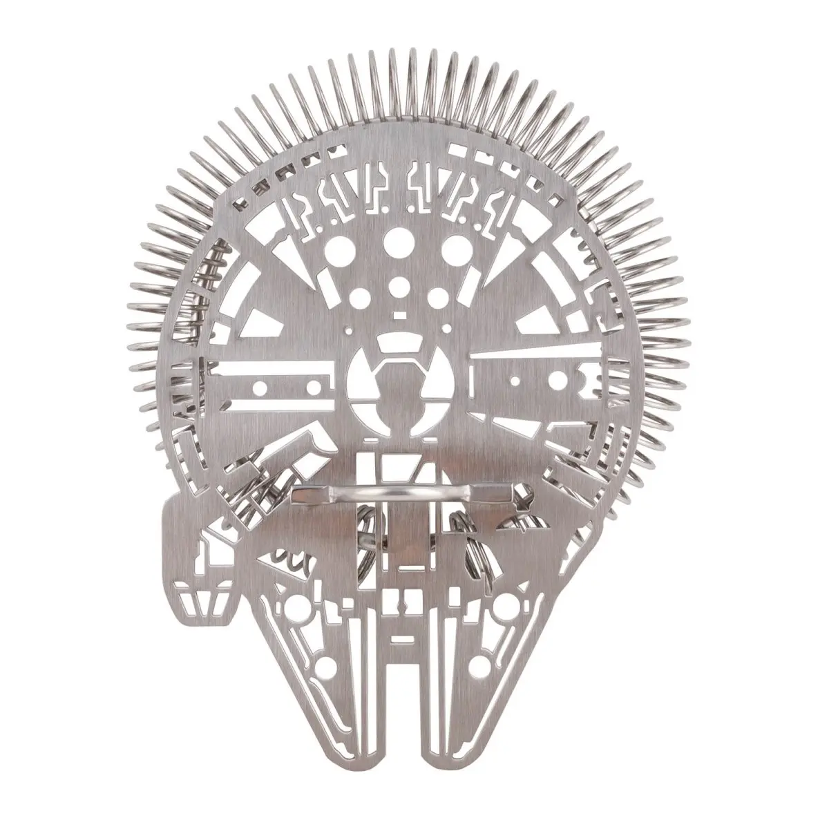 BarConic® Spaceship Design Bar Strainer - 4" Wide, 5" Length Stainless Steel Durable Bar Utensil with Spring Embedding System for Home Cocktail Crafting