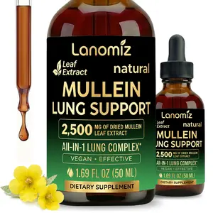 Lanomiz Mullein Leaf Extract Drops for LungSupport & Mucus Cleanse - Suitable For Both Men And Women - 1.69Fl Oz Servings , Dietary Supplement, Plant-based Formula – Gift For Your Family