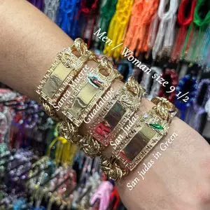 Religious Chino Link Box Lock Bracelet Religious Chino Link Box Lock Bracelet