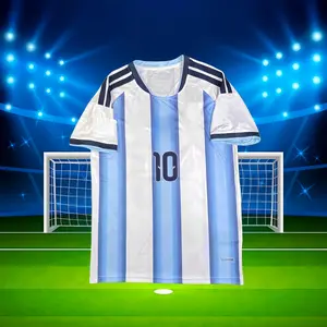 25-26 Home Messi#10 Blue and White Short-Sleeve  Jersey