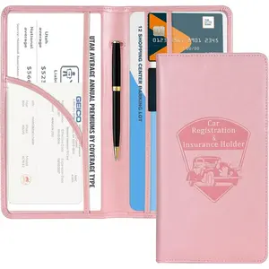 Car Registration and Insurance Holder-Vehicle Glove Box Car Organizer,Auto Truck Compartment Accessories Case with Magnetic Closure For Essential Document,Drivers License,Cards