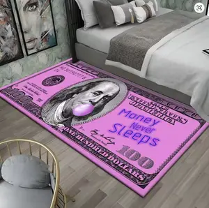 $100 Bill Creative Dollar Rug Kitchen Laundry Area Floor Mat Bedside Laundry Room for Kitchen Floor Room Decor Rug Cute Aesthetic