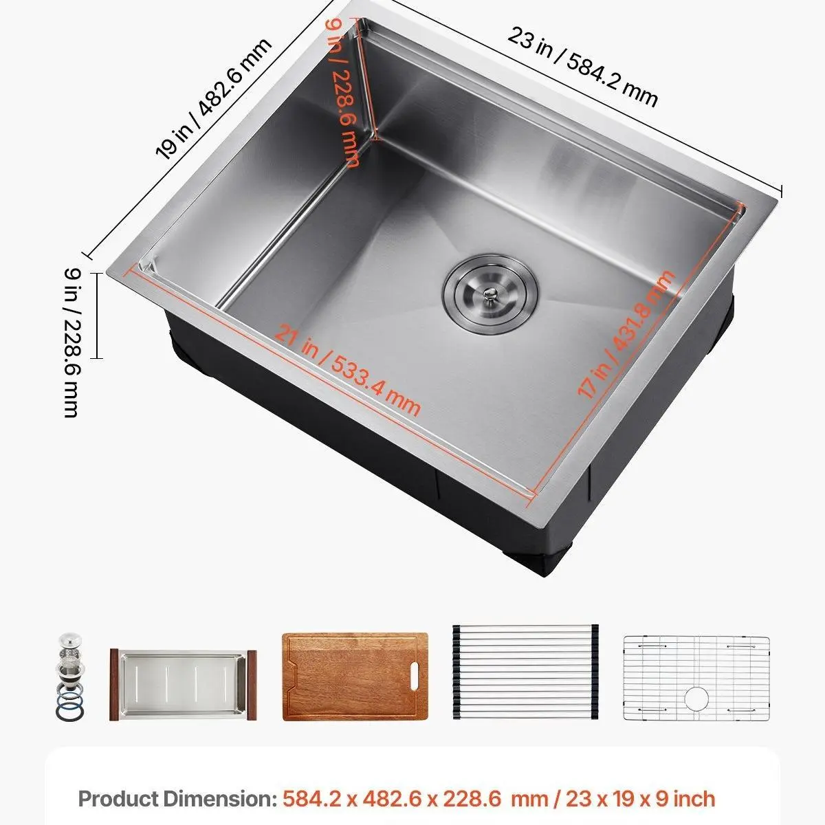 23 inch【Single-Step】Undermount Basin