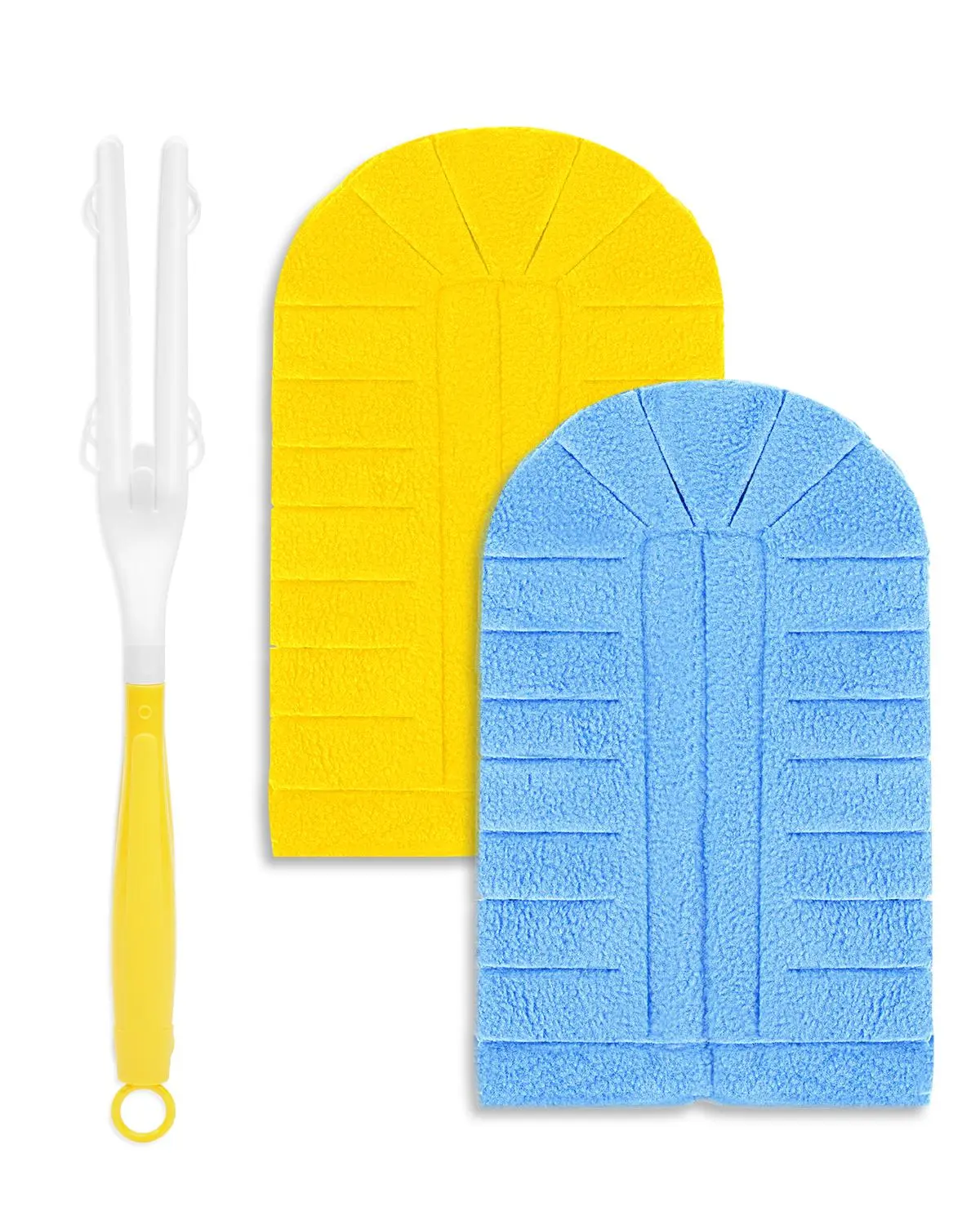KEEPOW Washable Reusable Polar Fleece Duster Refill Pads - 360° Reach Heavy Duty Duster, Cleaning Supply with Washing Bag for Home Windows, Ceilings