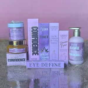 9pc Skincare set confidence cosmetics balancing, rejuvenating, hydrating, skincare bundle: cleanse, tone, hydrate, rejuvenate, exfoliate
