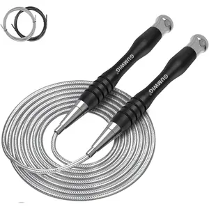 High Speed Jump Rope for Adults Men Women, Double Under Jumping Ropes for Workout Fitness Professional Training Boxing, Weighted Skipping Workout with Tang-free Cable, Stainless Steel Handle with Removable Counterweight Rob