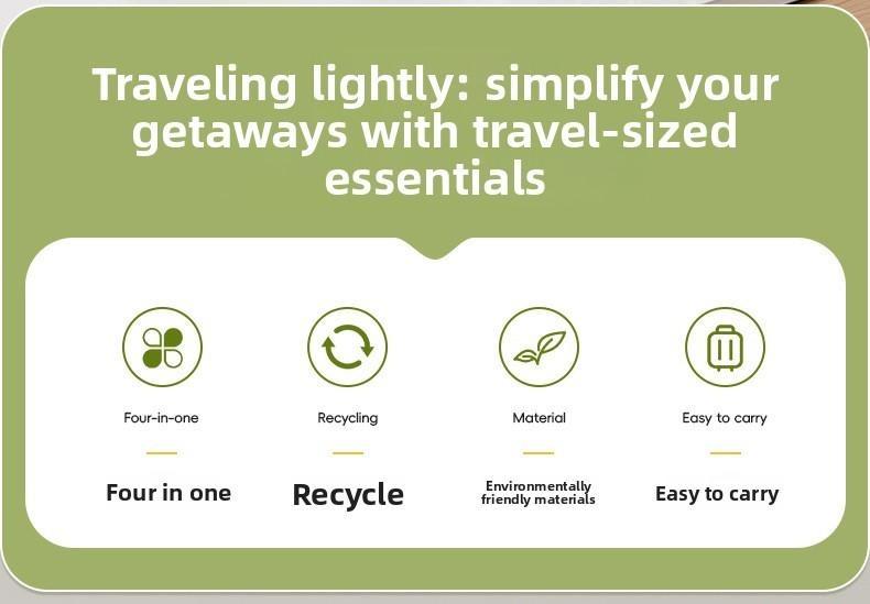 4-in-1 Travel Dispenser Bottle for Toiletries Portable Cosmetic Shampoo Storage Lotion Compact Plastic Container Wholesale Easy Press Smooth Flow  bottle